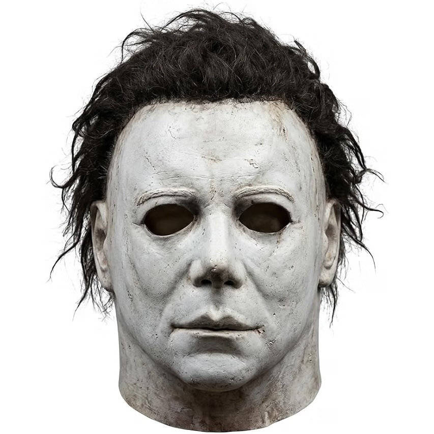 Adult Slasher Mask, White Realistic Latex Horror Mask for Halloween Cosplay and Costume Parties