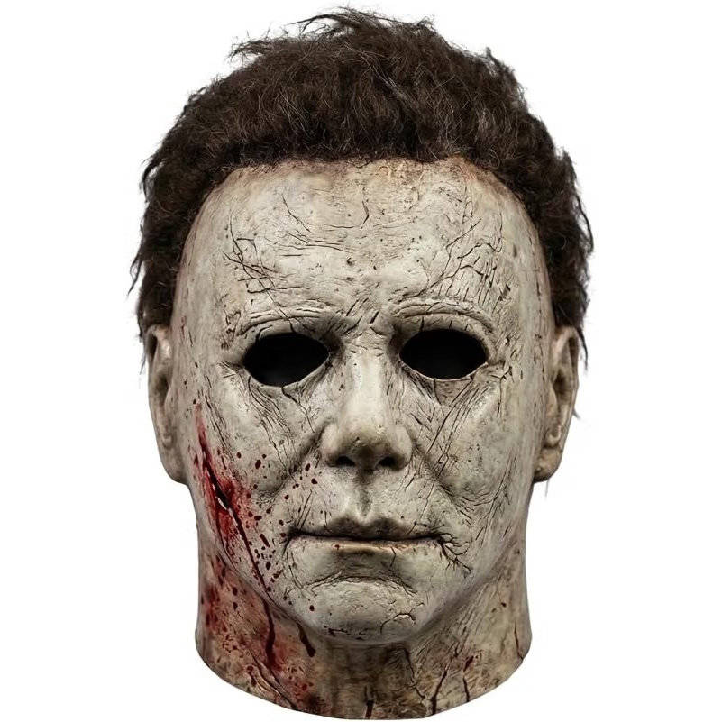 Adult Slasher Mask, White Realistic Latex Horror Mask for Halloween Cosplay and Costume Parties