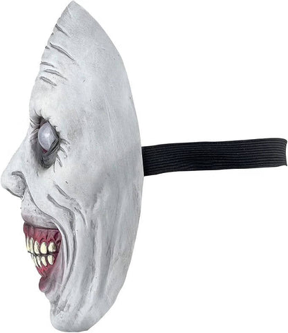 Demon Mask, Scary White Smiling Horror Mask with Eye for Halloween Cosplay and Costume Parties