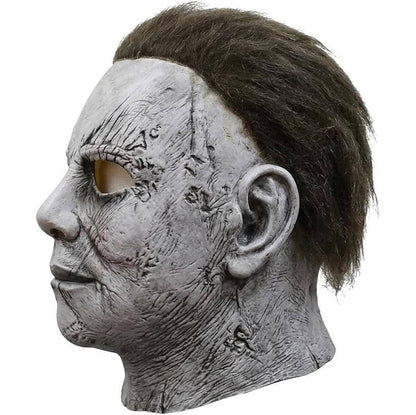 Adult Slasher Mask, White Realistic Latex Horror Mask for Halloween Cosplay and Costume Parties