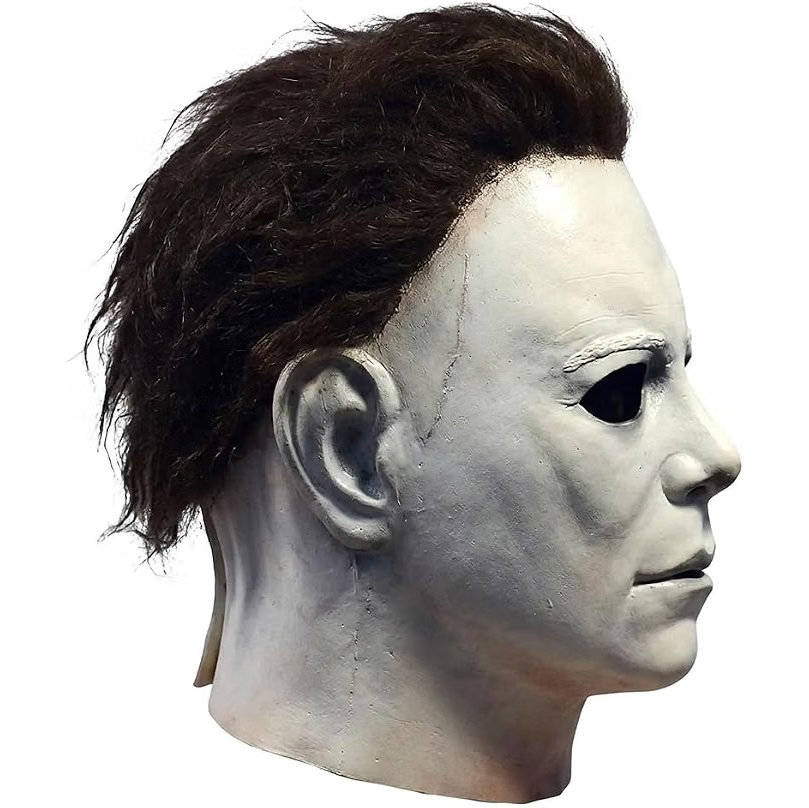 Adult Slasher Mask, White Realistic Latex Horror Mask for Halloween Cosplay and Costume Parties