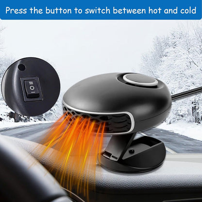 12V Car Heater, 150W Cigarette Lighter Defroster & Defogger, 360° Rotating Portable Fast Heater for Windshield