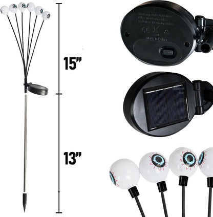 4 Pack Solar Halloween Lights, 24LED, Outdoor Lights for Yard, Garden, Pathway and Party Decor