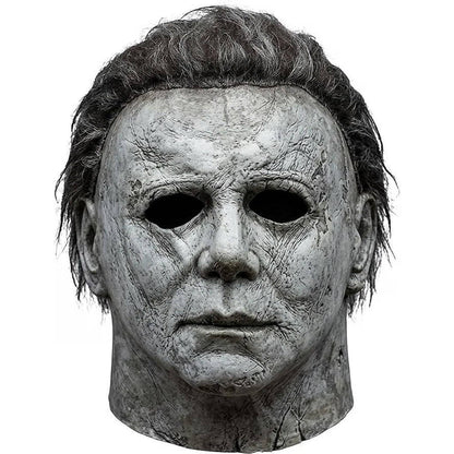Adult Slasher Mask, White Realistic Latex Horror Mask for Halloween Cosplay and Costume Parties