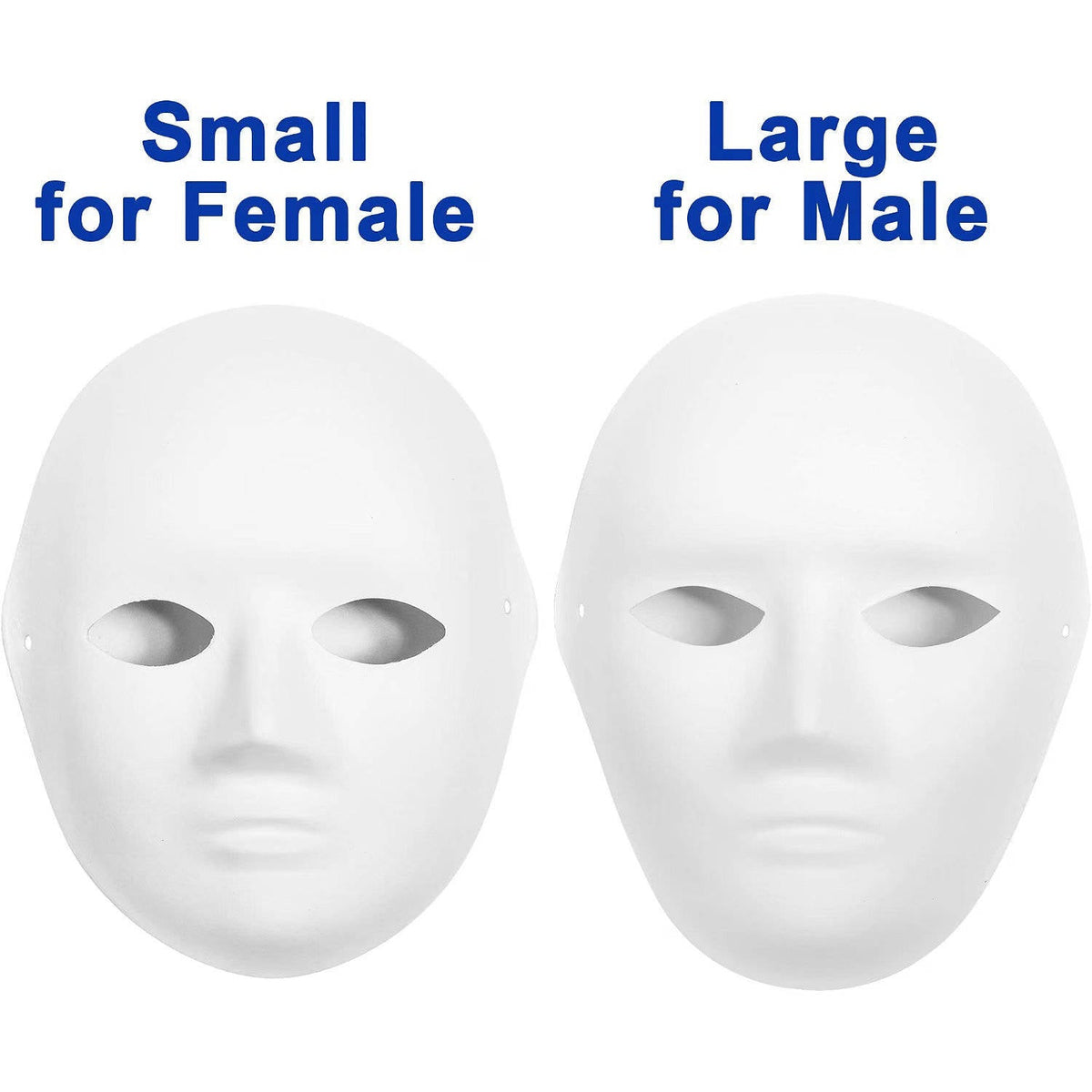 14 Pack Paper Mache Masks, 2 Sizes for Halloween, Masquerade, Theater, Classroom Art and Creative Projects