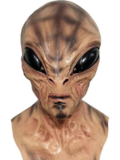 Adult Alien Mask, Area 51 Full Head Latex Mask for Halloween Cosplay Costume Parties
