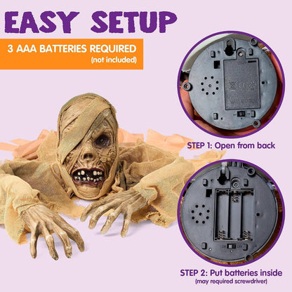 Halloween Zombie Groundbreaker, Light Up Eyes and Creepy Sound with IR Sensor for Outdoor Lawn, Graveyard and Haunted House Decor