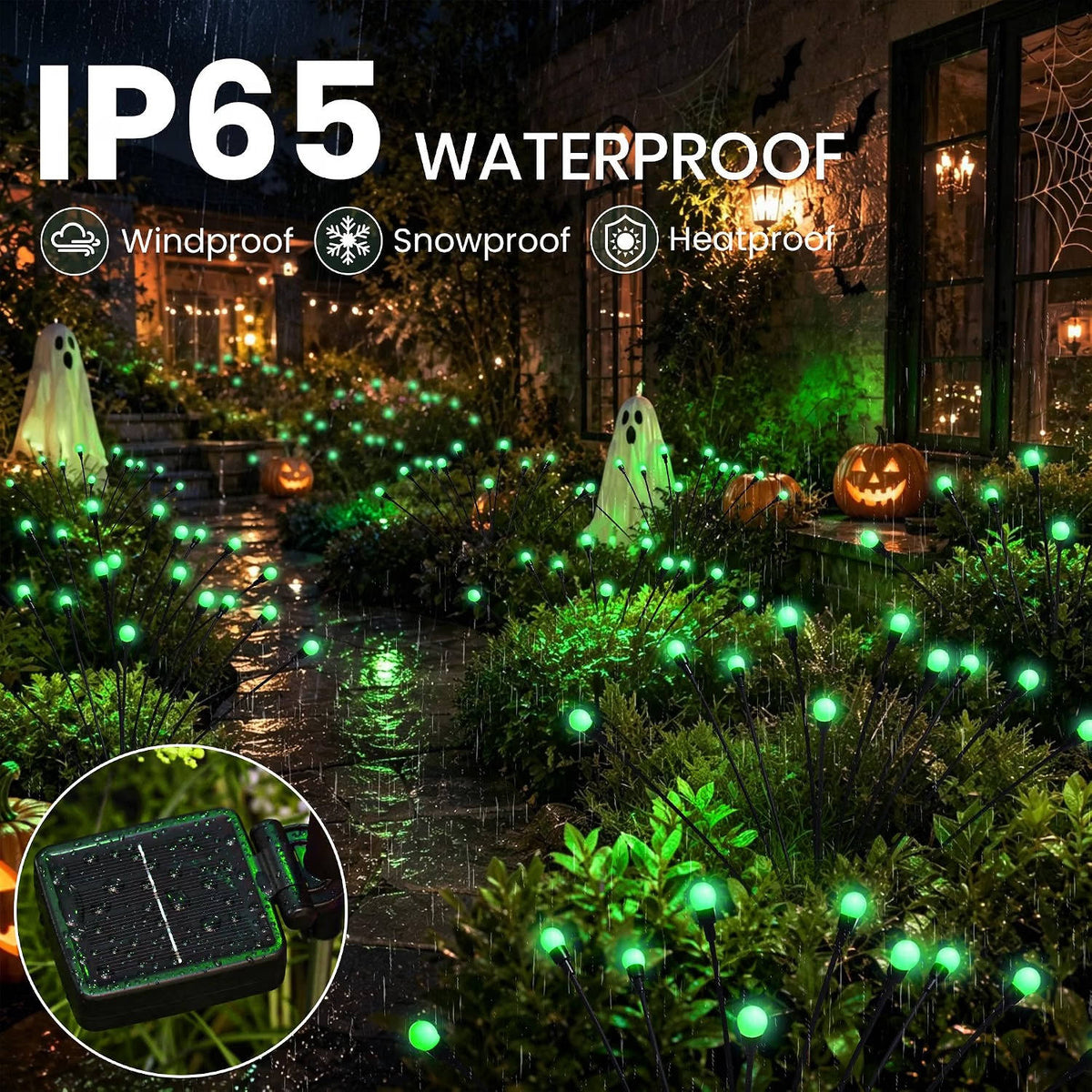 4 Pack Solar Halloween Lights, 40 LED Outdoor Lights for Yard, Garden and Party Decor