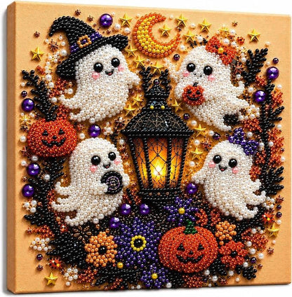 Diamond and Pearl Art Kits for Adults, Halloween Framed Wall Decor and DIY Craft Kit
