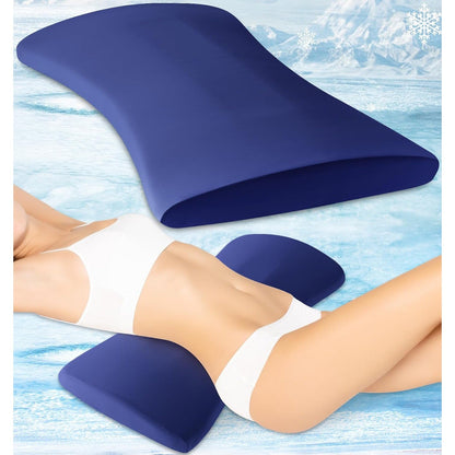 Lower Back Support Pillow, Memory Foam Lumbar Pillow for Sleeping, Cooling Waist Bolster for Side, Back & Stomach Sleepers