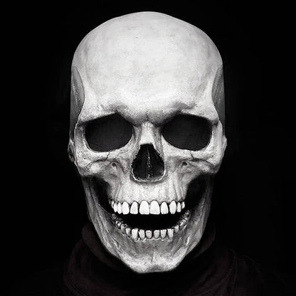 Skeleton Mask, Realistic Full Head Skull Mask with Movable Jaw for Halloween Parties and Costume Events
