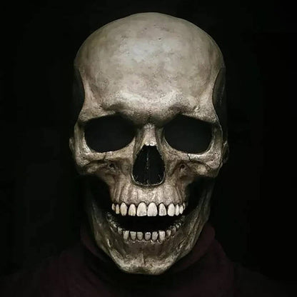 Skeleton Mask, Realistic Full Head Skull Mask with Movable Jaw for Halloween Parties and Costume Events