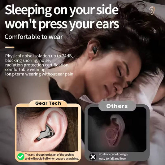 Ultra-Thin Wireless Earbuds with Noise Isolation and 24-Hour Battery for Sleep