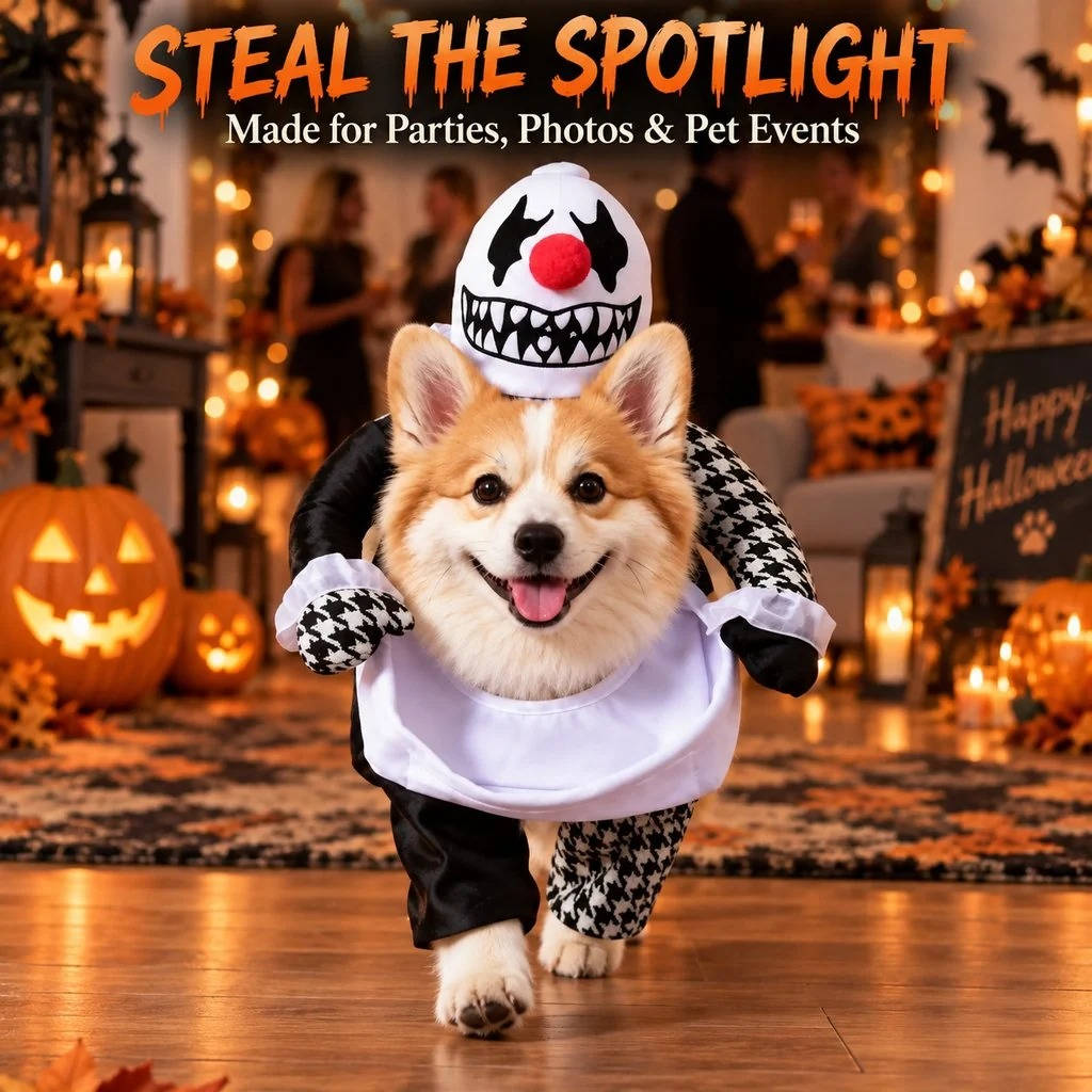 Dog Costume, Creepy Halloween Costume with Padded Arms and 3D Walking Look for Trick or Treating