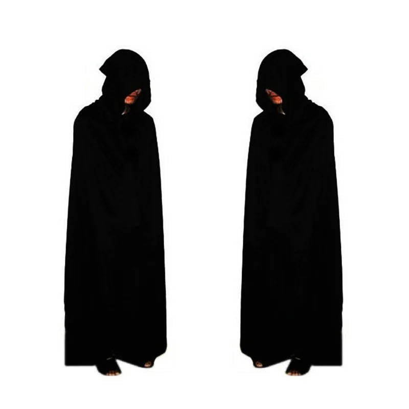 Grim Reaper Costume with Glowing Red Eyes and Skeleton Gloves, Three Piece Scythe