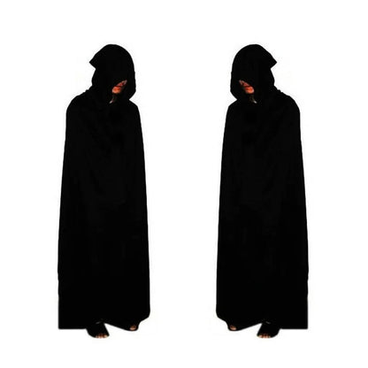Grim Reaper Costume with Glowing Red Eyes and Skeleton Gloves, Three Piece Scythe