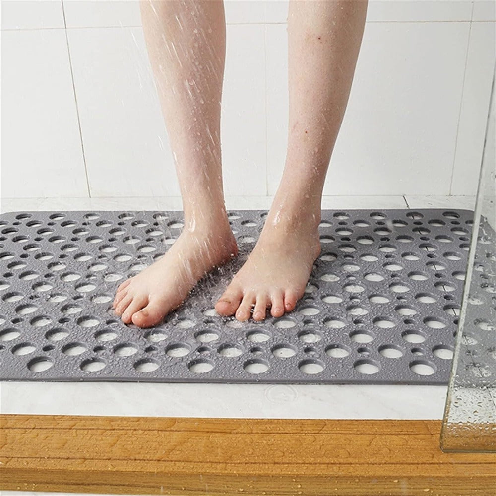 Textured Shower Mat with Grip Pattern Backing and Antibacterial Treatment