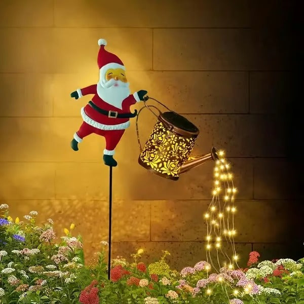 Christmas Solar Santa Kettle Lights