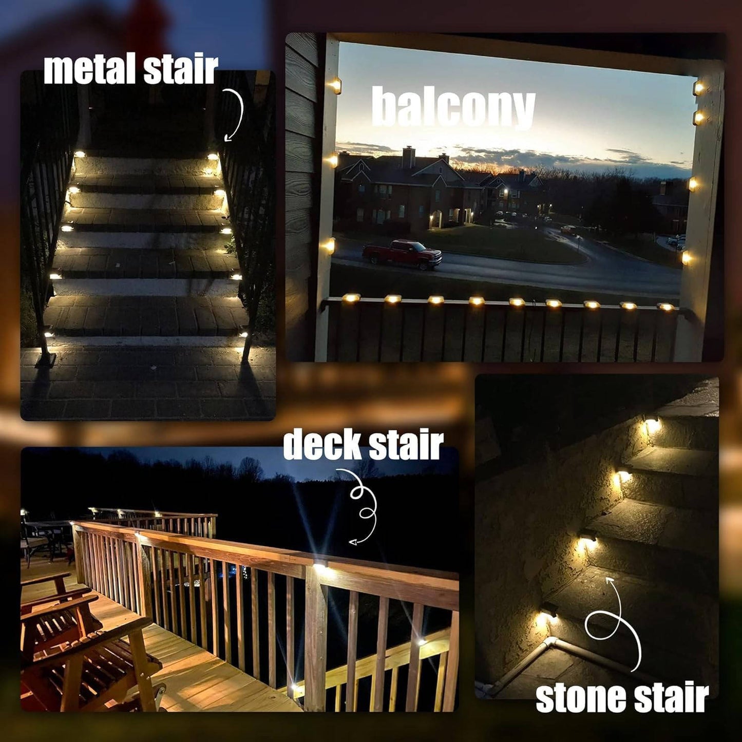 16 Pack Outdoor Solar Deck Lights