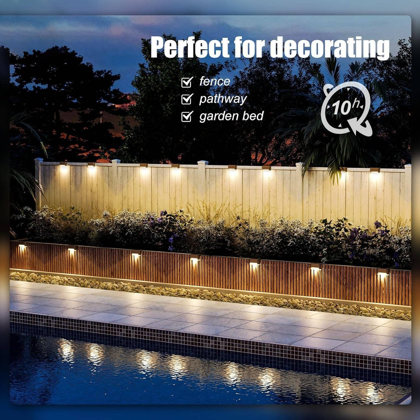 16 Pack Outdoor Solar Deck Lights