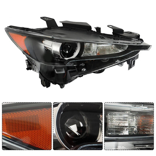 2017 to 2021 Mazda CX 5 LED Headlights  Black Trim Housing, Left Driver & Right Passenger Side Pair Set, Direct OEM Fit (Without AFS)