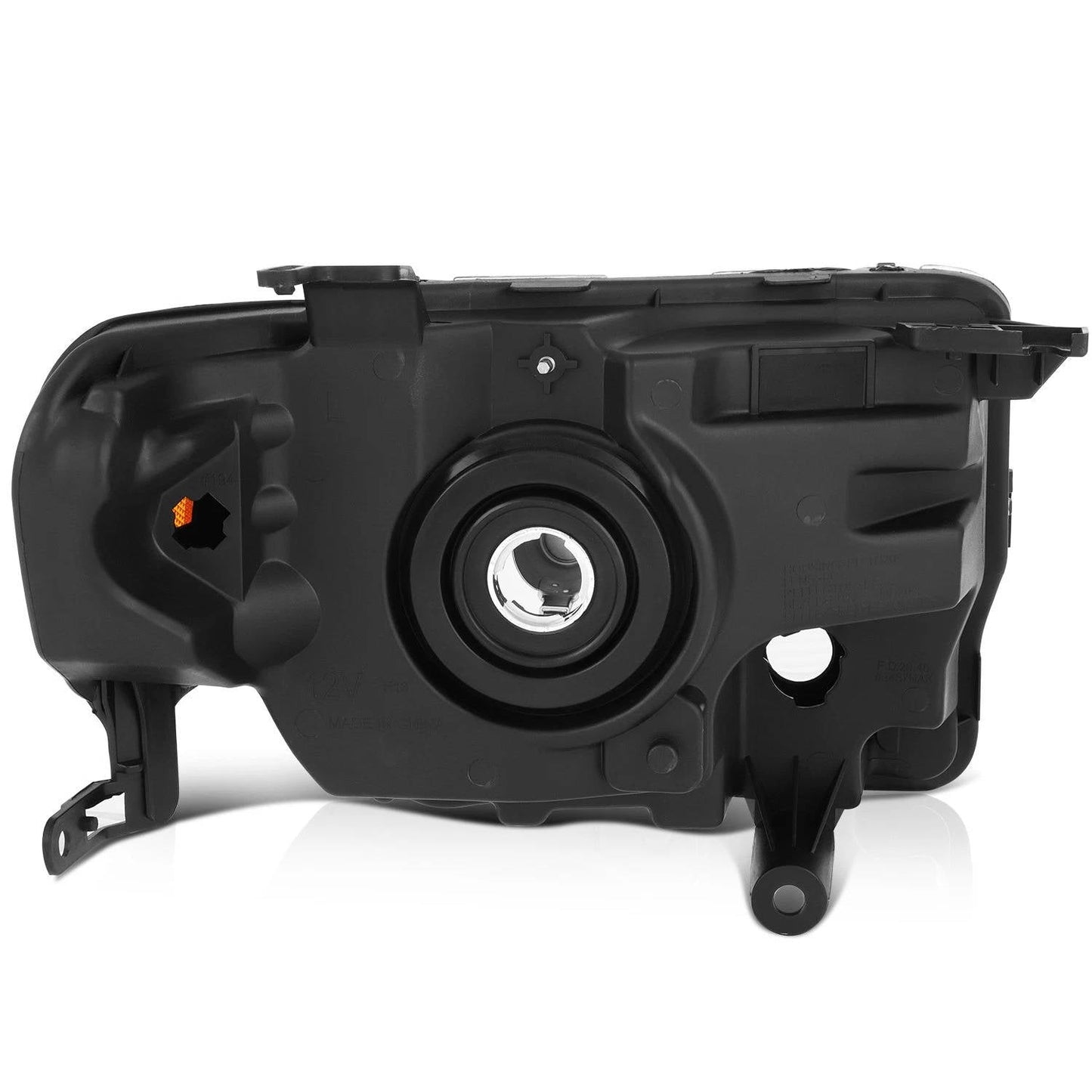 2008 to 2012 Ford Escape SUV Headlights, Stealth Black Housing Clear Lens Assembly, Left Driver & Right Passenger Side Pair Set, Direct OEM Fit