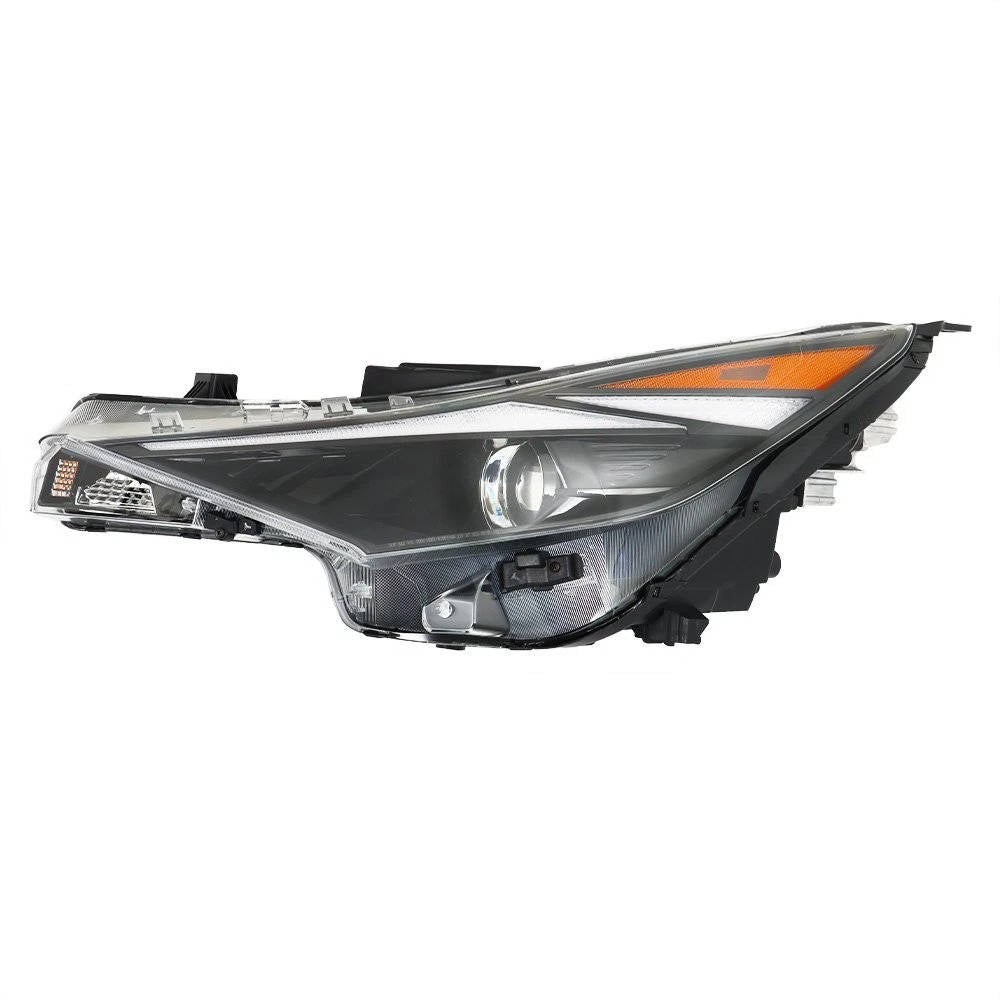 2021 to 2022 Hyundai Elantra Halogen Headlights, Chrome Housing Clear Lens Assembly with LED DRL, Left Driver &amp; Right Passenger Side Pair, Direct OEM Fit