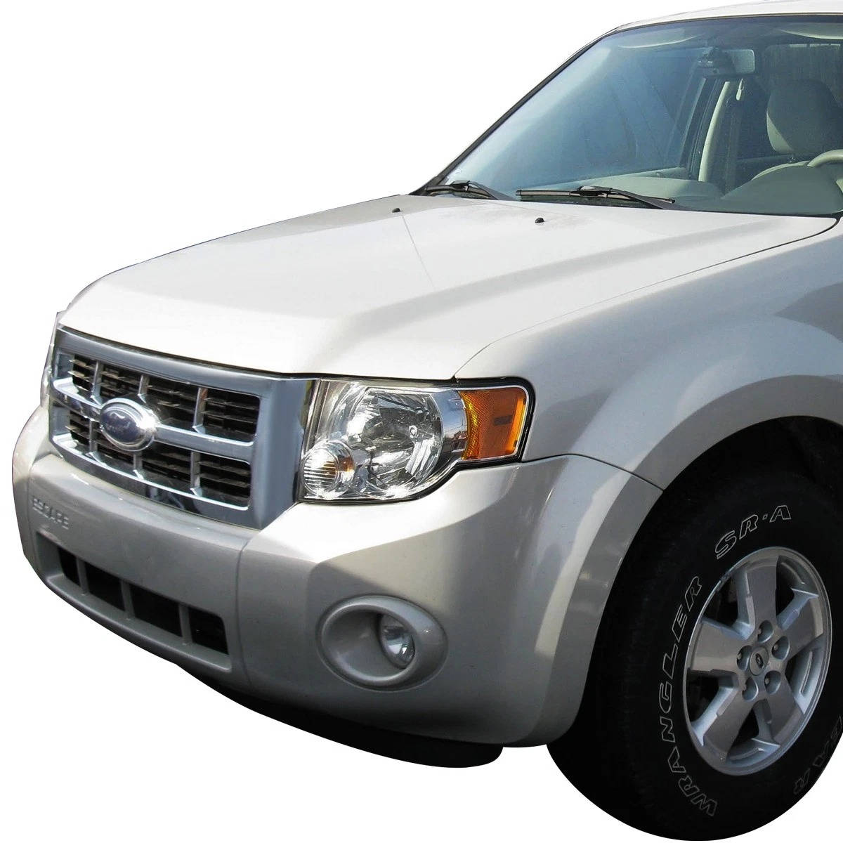 2008 to 2012 Ford Escape SUV Halogen Headlights, Chrome Housing Amber Side Replacement Assembly, Left Driver & Right Passenger Side Pair Set