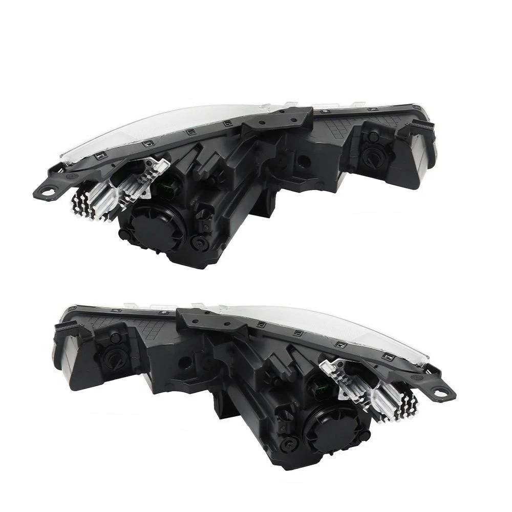 2021 to 2022 Hyundai Elantra Halogen Headlights, Chrome Housing Clear Lens Assembly with LED DRL, Left Driver &amp; Right Passenger Side Pair, Direct OEM Fit