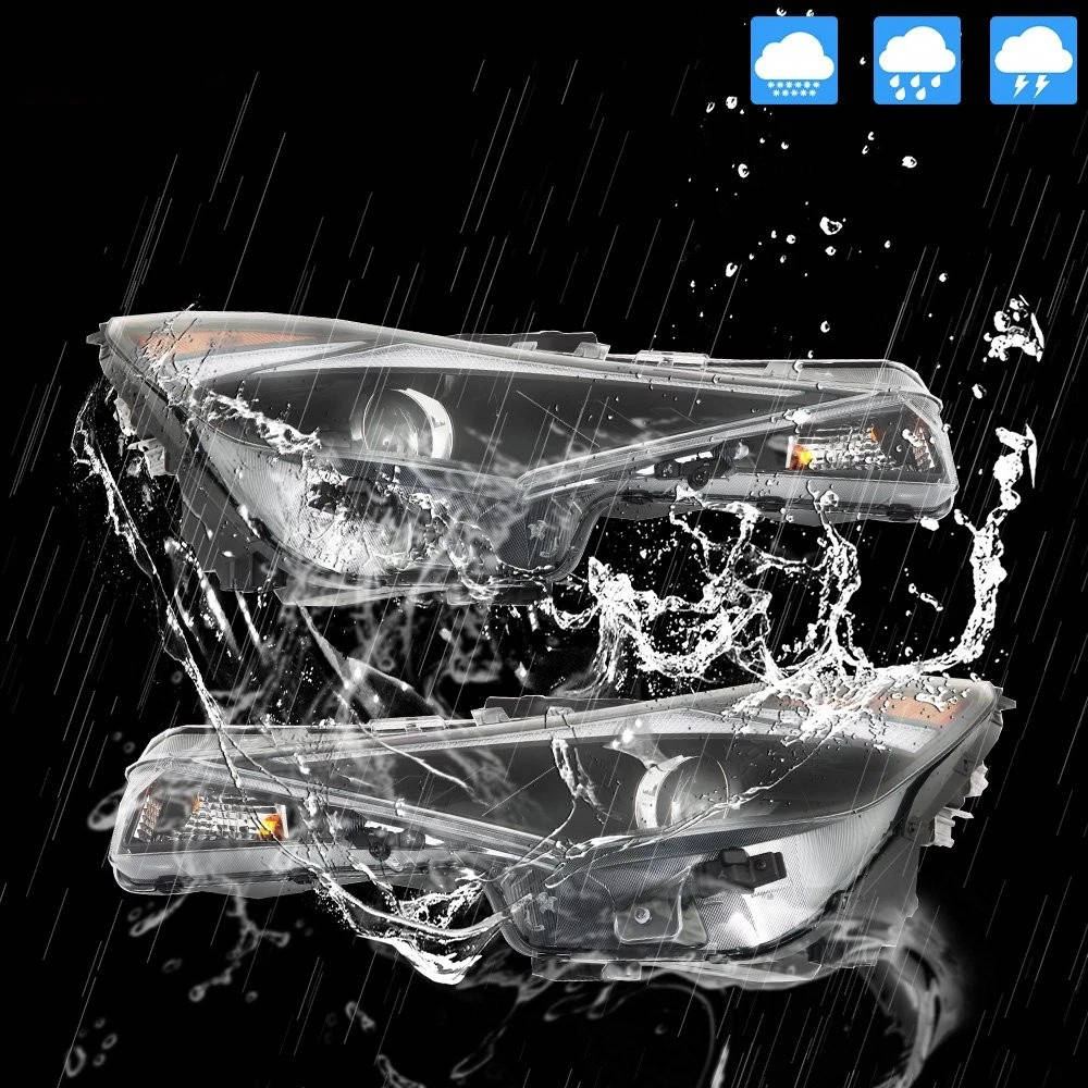 2021 to 2022 Hyundai Elantra Halogen Headlights, Chrome Housing Clear Lens Assembly with LED DRL, Left Driver &amp; Right Passenger Side Pair, Direct OEM Fit