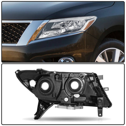 2013 to 2016 Nissan Pathfinder 4 Door Halogen Headlights, Factory Style Replacement Assembly, Left Driver & Right Passenger Side Pair, Direct OEM Fit