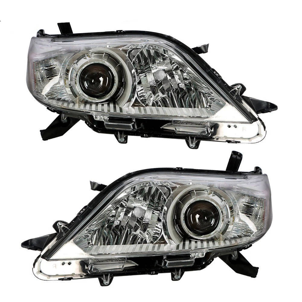 2011 to 2020 Toyota Sienna Halogen Headlights, Clear Lens Chrome Housing, Left Driver & Right Passenger Side Pair, Direct OEM Fit