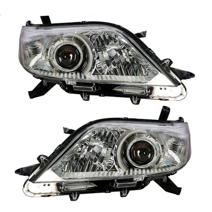 2011 to 2020 Toyota Sienna Halogen Headlights, Clear Lens Chrome Housing, Left Driver & Right Passenger Side Pair, Direct OEM Fit
