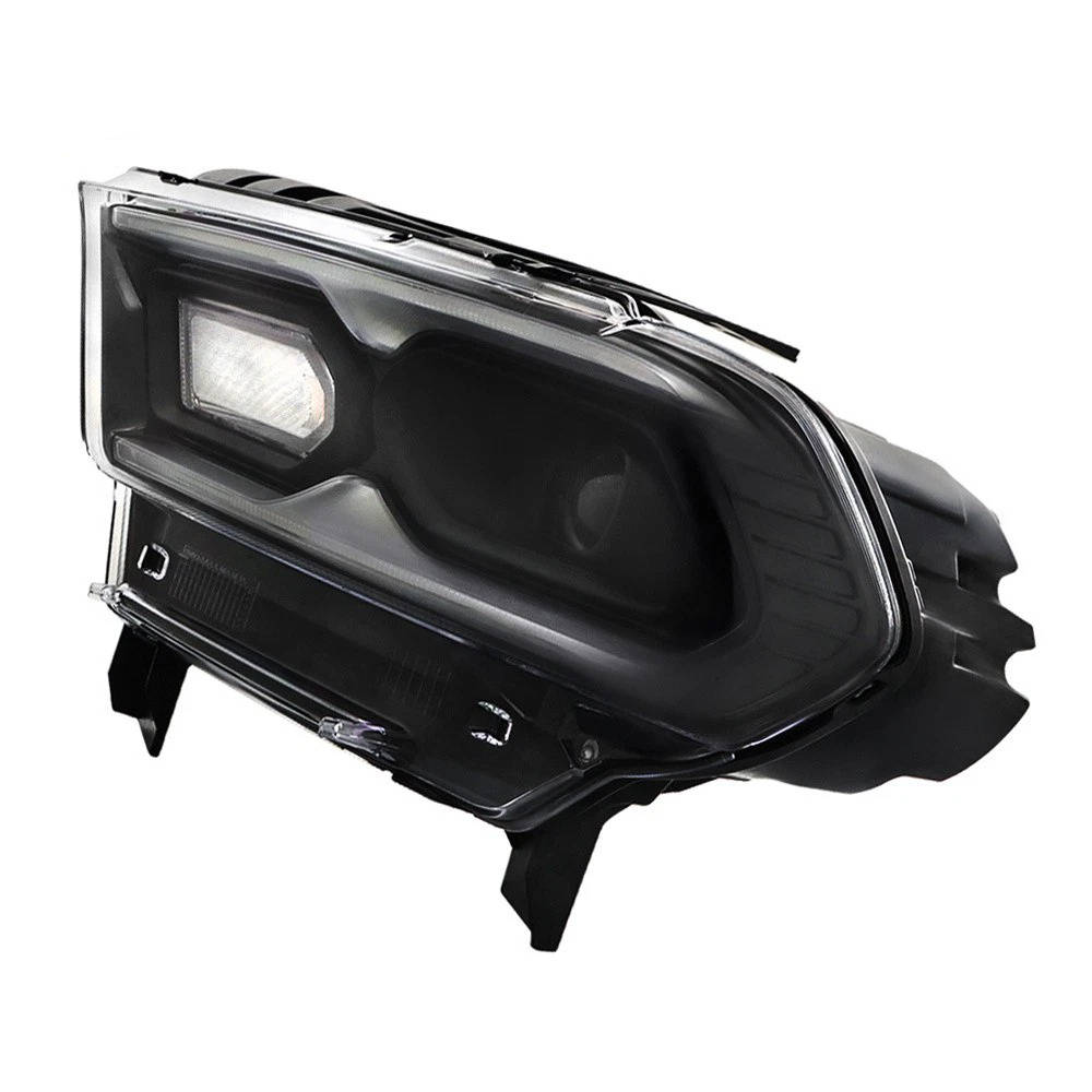 2021 to 2023 Dodge Durango LED Headlights, Black Trim Housing with Halogen Turn Signals, Left & Right Side Pair, Direct OEM Replacement