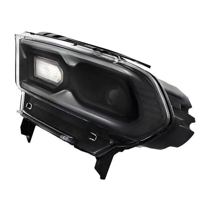 2021 to 2023 Dodge Durango LED Headlights, Black Trim Housing with Halogen Turn Signals, Left & Right Side Pair, Direct OEM Replacement
