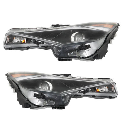 2021 to 2022 Hyundai Elantra Halogen Headlights, Chrome Housing Clear Lens Assembly with LED DRL, Left Driver &amp; Right Passenger Side Pair, Direct OEM Fit