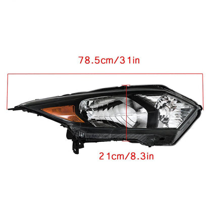 2016 to 2018 Honda HR V Projector Headlights, Matte Black Housing, Halogen Clear Lens Left Driver & Right Passenger Side Pair, Direct OEM Fit
