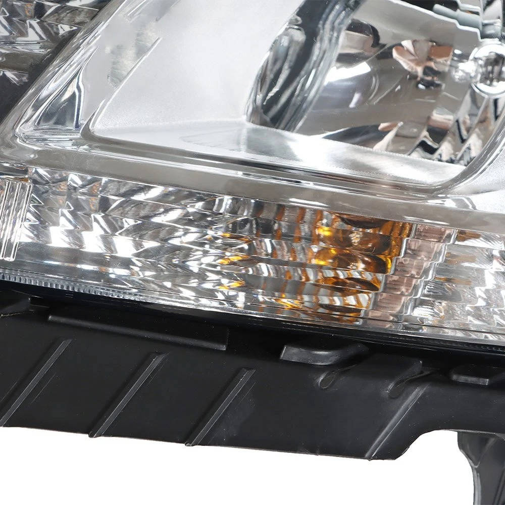 2013 to 2015 Chevrolet Malibu Halogen Headlights, Chrome Housing Clear Projector Lens Assembly, Left Driver & Right Passenger Side Pair, Direct OEM Fit