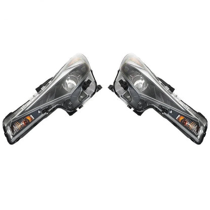 2021 to 2022 Hyundai Elantra Halogen Headlights, Chrome Housing Clear Lens Assembly with LED DRL, Left Driver &amp; Right Passenger Side Pair, Direct OEM Fit