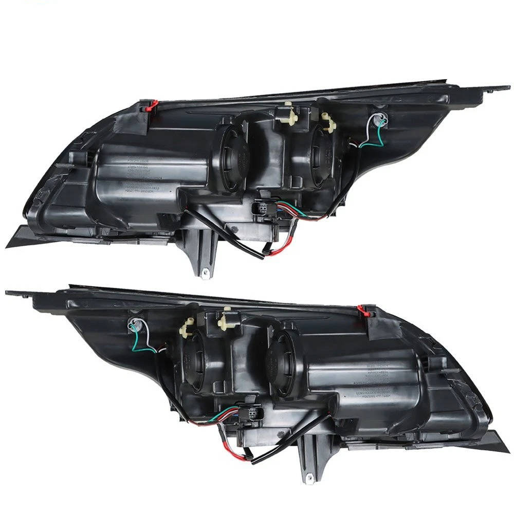 2013 to 2015 Chevrolet Malibu Halogen Headlights, Chrome Housing Clear Projector Lens Assembly, Left Driver & Right Passenger Side Pair, Direct OEM Fit