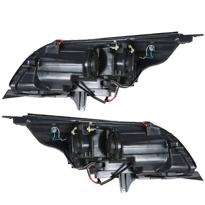 2013 to 2015 Chevrolet Malibu Halogen Headlights, Chrome Housing Clear Projector Lens Assembly, Left Driver & Right Passenger Side Pair, Direct OEM Fit