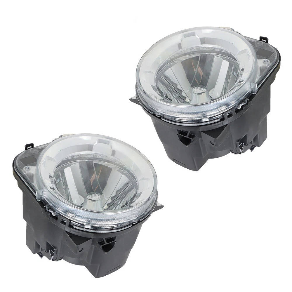 2015 to 2018 Jeep Renegade Halogen Headlights, Black Housing Clear Projector Lens, Left Driver & Right Passenger Side Pair, Direct OEM Fit