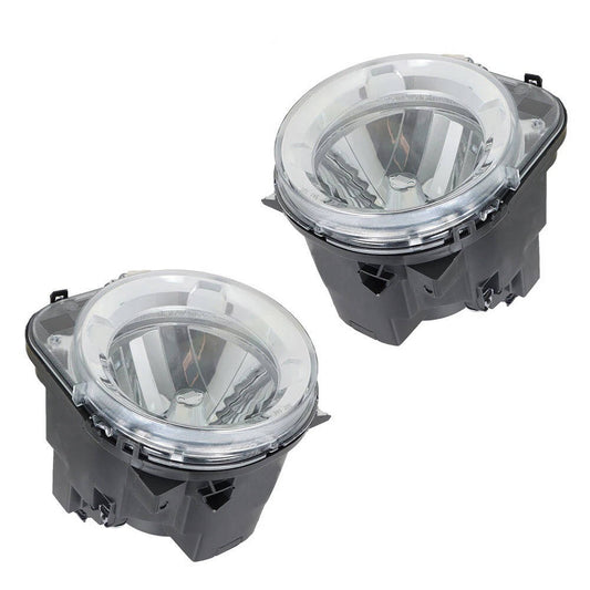 2015 to 2018 Jeep Renegade Halogen Headlights, Black Housing Clear Projector Lens, Left Driver & Right Passenger Side Pair, Direct OEM Fit