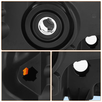 2008 to 2012 Ford Escape SUV Headlights, Stealth Black Housing Clear Lens Assembly, Left Driver & Right Passenger Side Pair Set, Direct OEM Fit