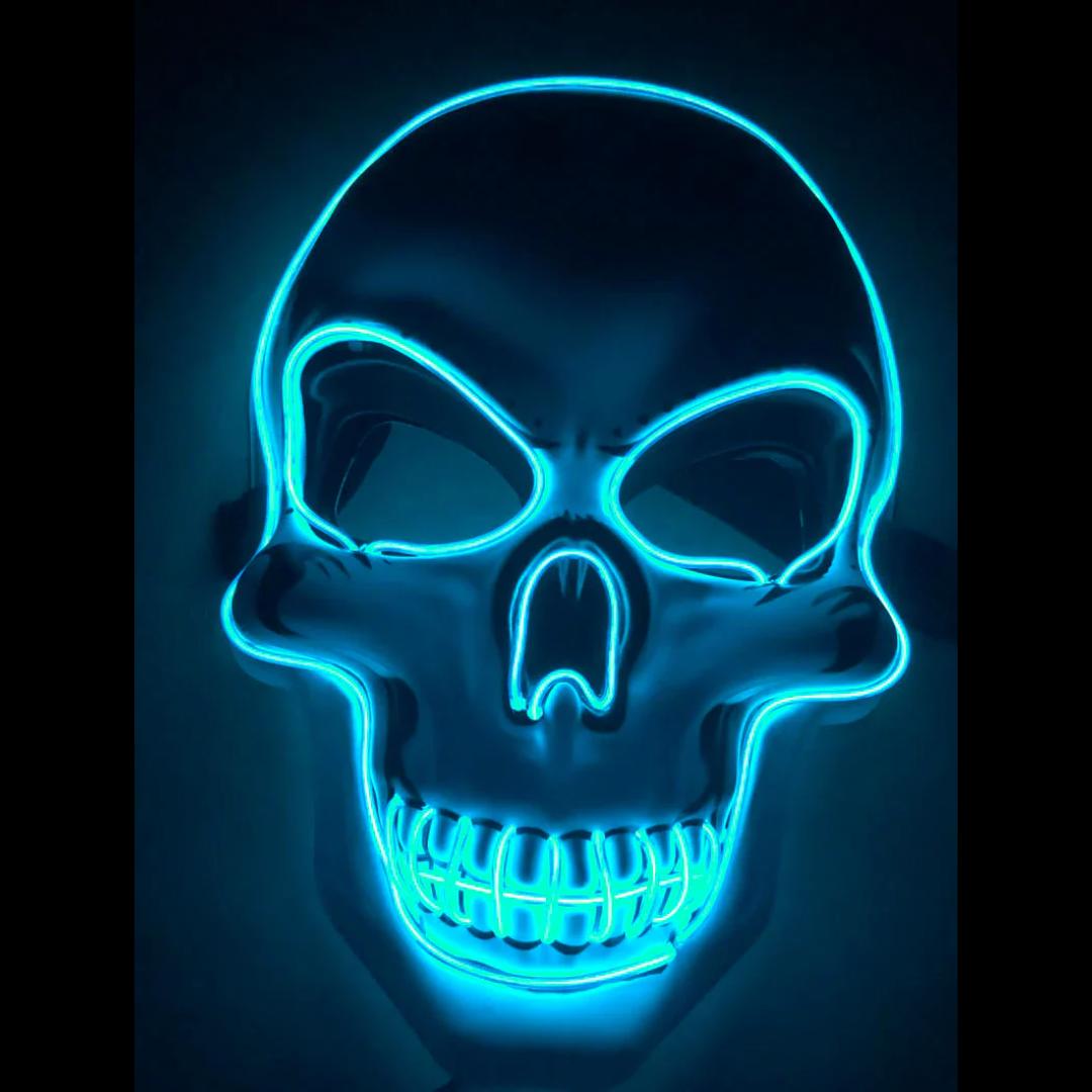 LED Skeleton Face Mask with Four Lighting Modes and Ten Color Options