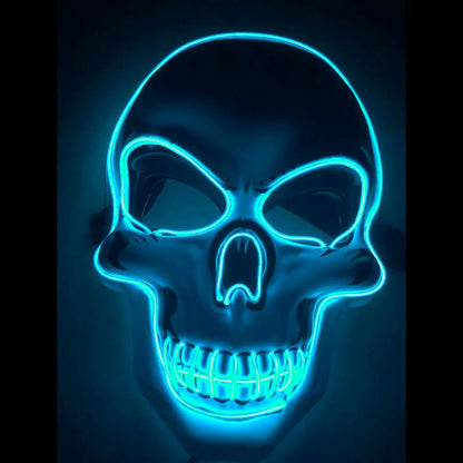 LED Skeleton Face Mask with Four Lighting Modes and Ten Color Options