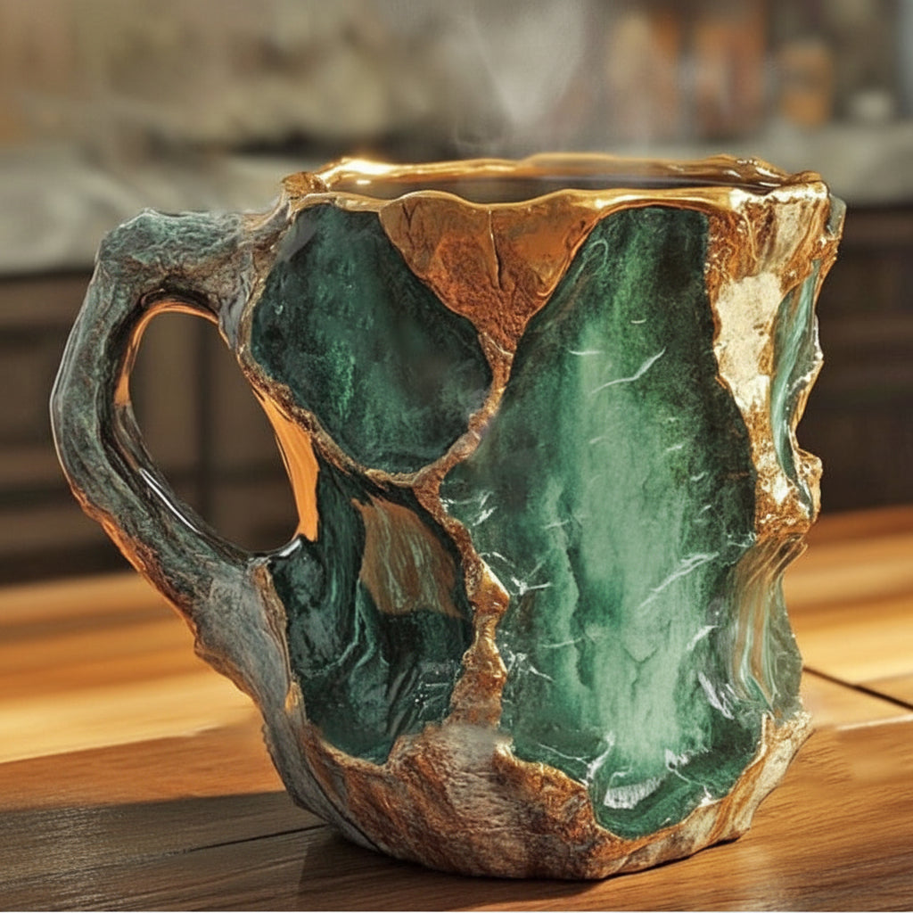 Insulated Coffee Cup Handcrafted Mug Unique Design Crystal
