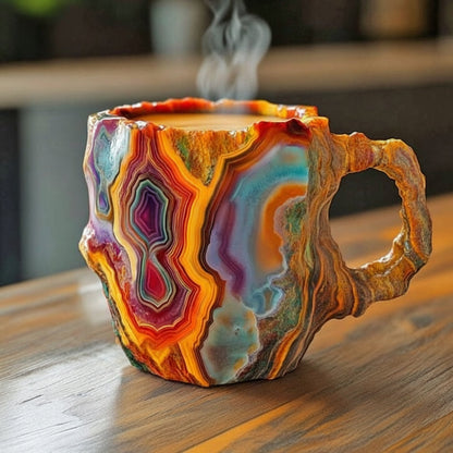 Insulated Coffee Cup Handcrafted Mug Unique Design Crystal