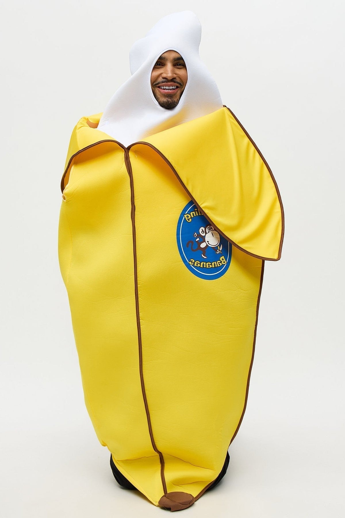 Yellow Banana Costume Tunic with Foam Structure and Open Face Design