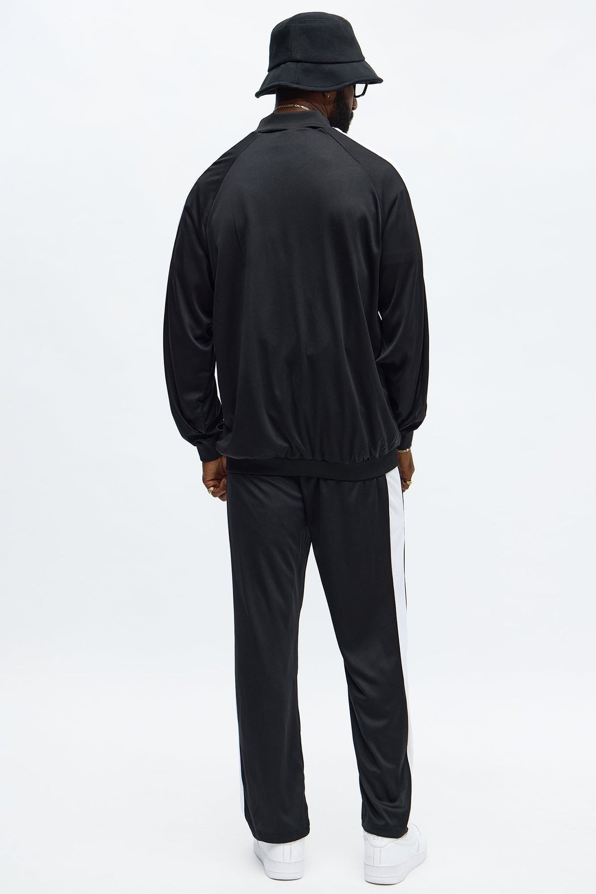 Men's Two Piece Hip Hop Costume with Black and White Contrast for Parties